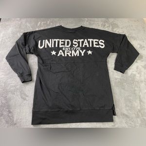 United States Army 1775 T Shirt Adult Small Black Long Sleeve Big Spell Out Puff